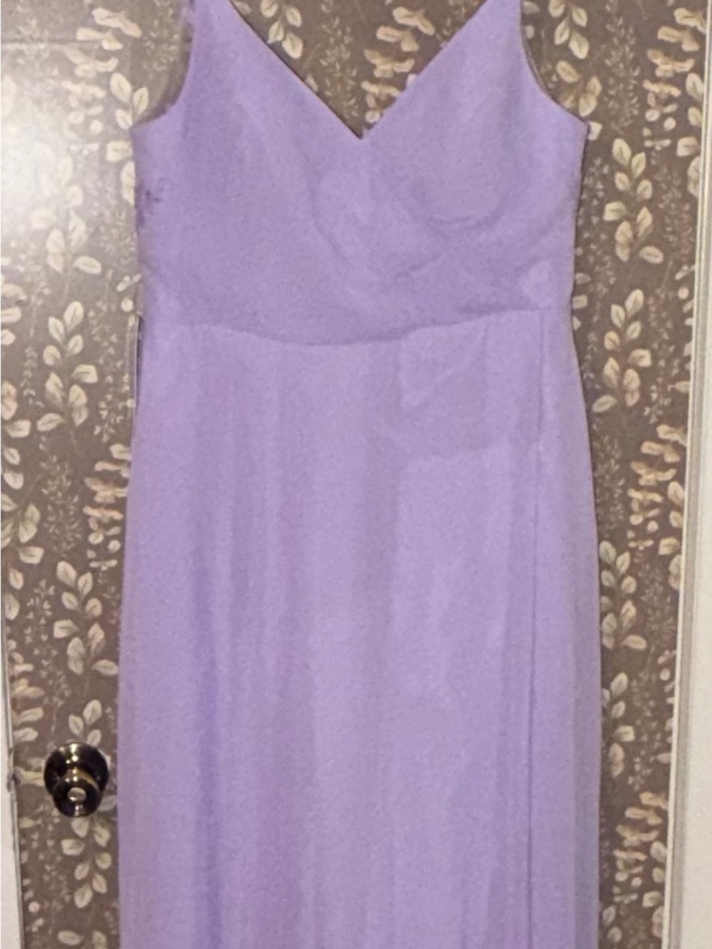 Azazie Sleeveless V-Neck Lavender Maxi Dress